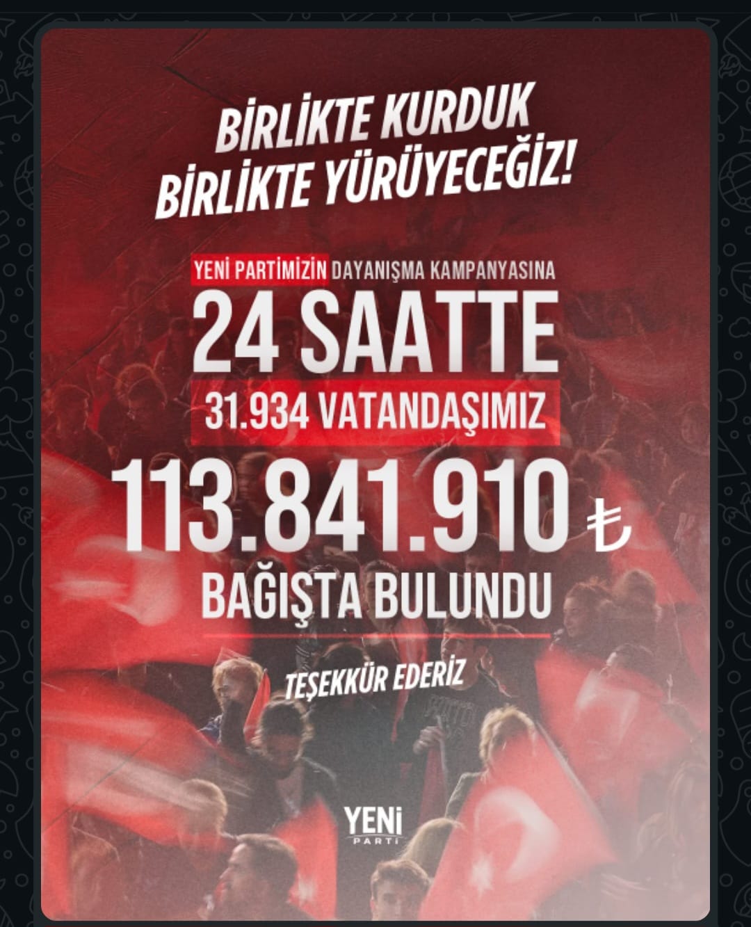 Halktan YENİ Parti’ye Büyük Destek